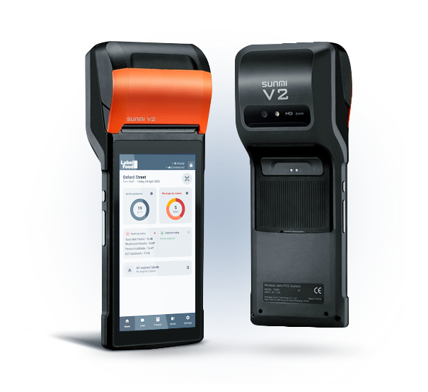 LabelFood Printer SV2 — Home screen of the all-in-one food labelling device